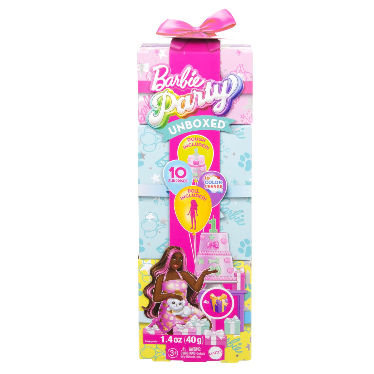 Barbie Party Unboxed Boneca Festa de Animais Vestido Roxo