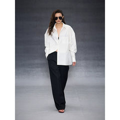 Xmsli | Low-Waisted Pleated Wide-Leg Drape Pants for Women, Slim Fit Casual Chic Trousers