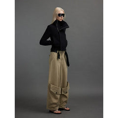 Xmsli | High Stand Collar Zipper Slim Sweatshirt Jacket for Women