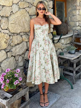 Xmsli | French Romantic Floral Suspender Mini Dress for Women - Adjustable Shoulder Straps, High Waist, Slim Fit with Fluffy Skirt
