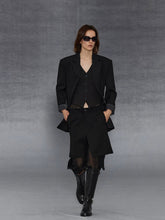 Xmsli | Silk Spliced Fishtail Skirt with Irregular Hem for Women, Retro Style Flowing Elegance