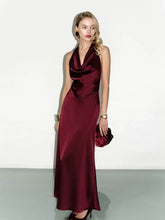 Xmsli | Low-Cut Backless Satin Maxi Dress for Women, Slim Fit Elegant Evening Wear