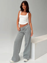 Shemoda Daily Versatile Drawstring Elastic High Waist Straight Loose Casual Trousers Women'S Simple Solid Color Sweatpants