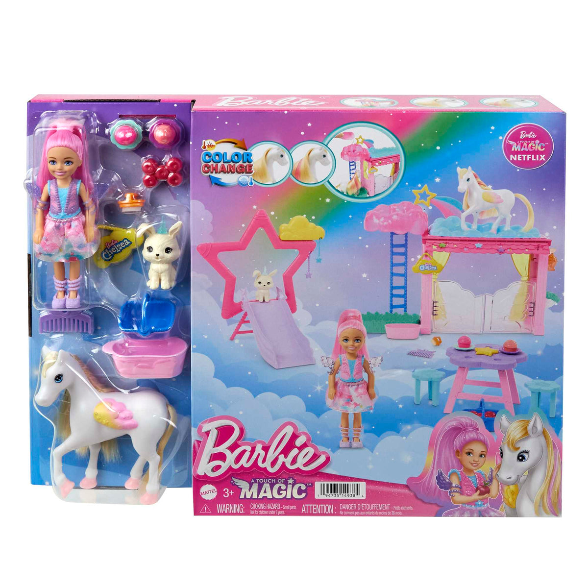 Barbie A Touch Of Magic Chelsea Doll Playset With Baby Pegasus, Winged Horse Toys