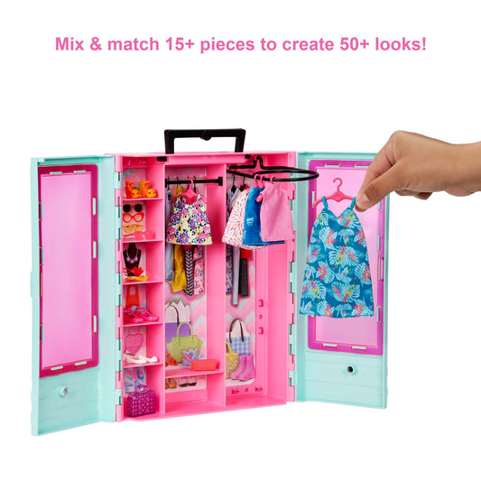 Barbie Closet Playset With 3 Outfits & Accessories, 3 To 8 Years