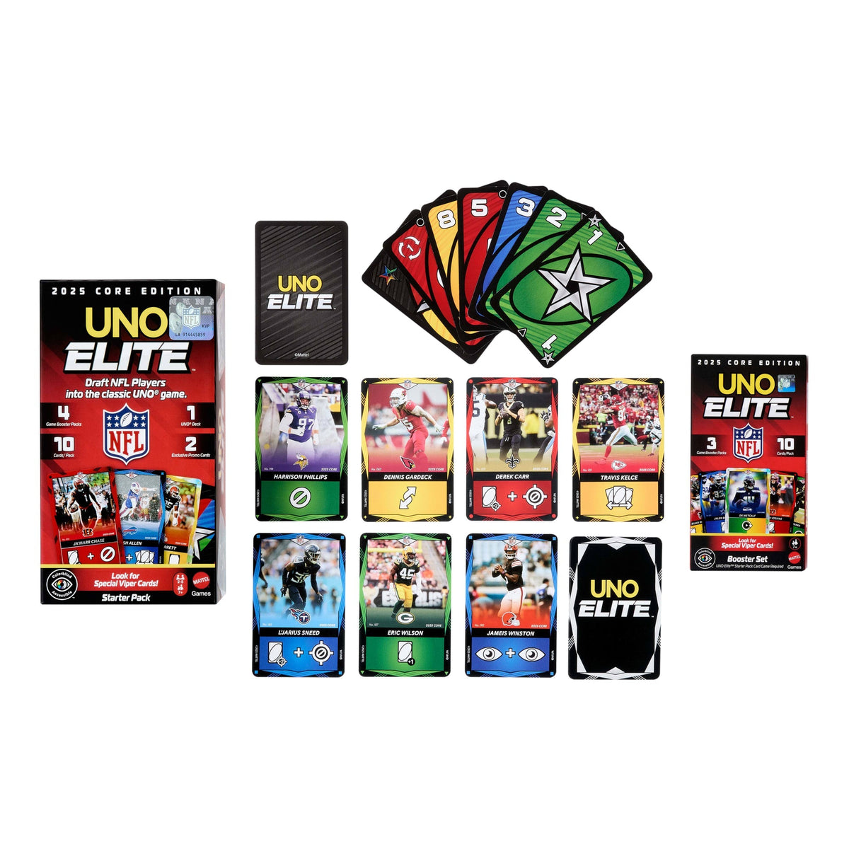 UNO Elite NFL Juego de Cartas Booster Set