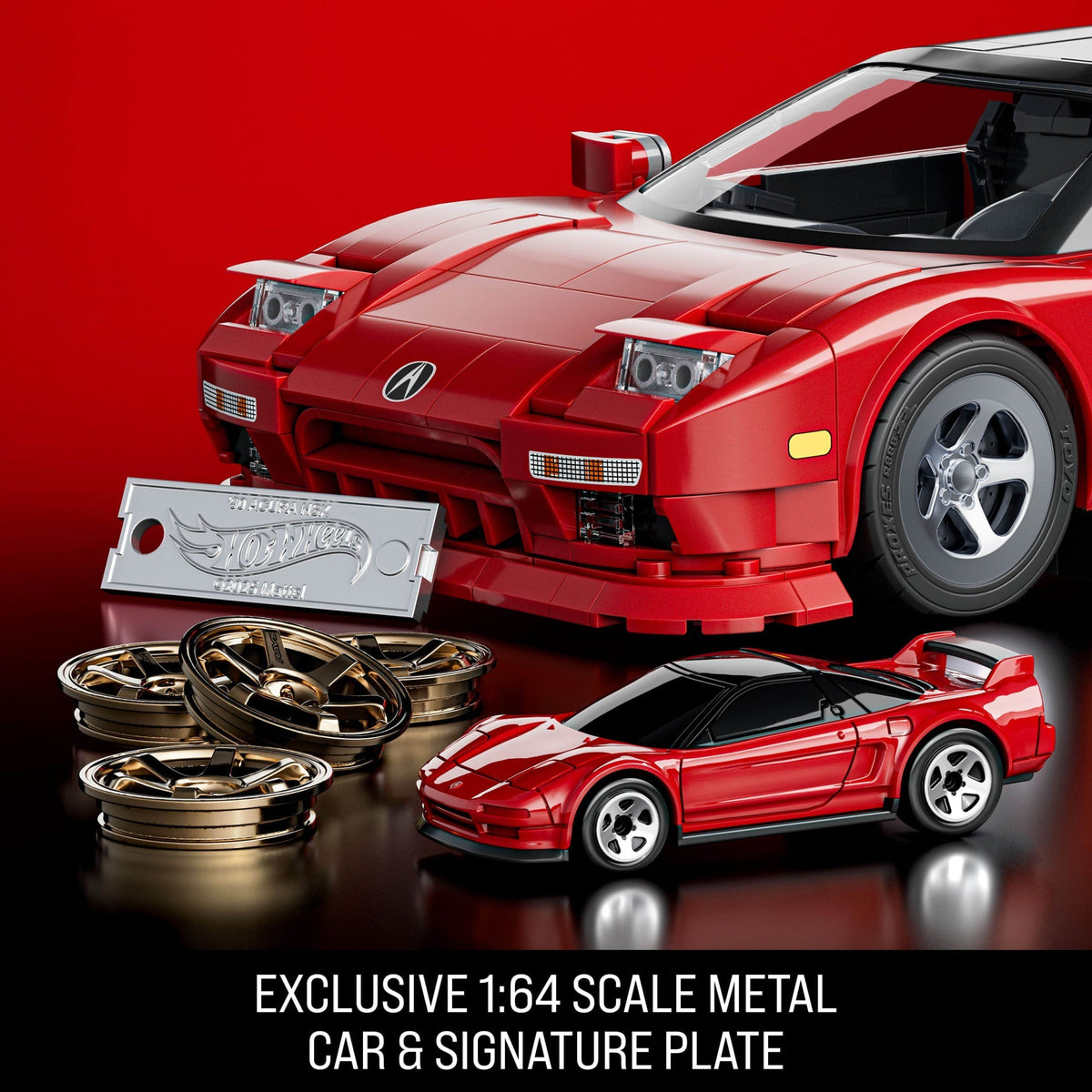 (Sold Out) Mattel Brick Shop Hot Wheels ’90 Acura Nsx Building Toy (876 Pieces), For Collectors