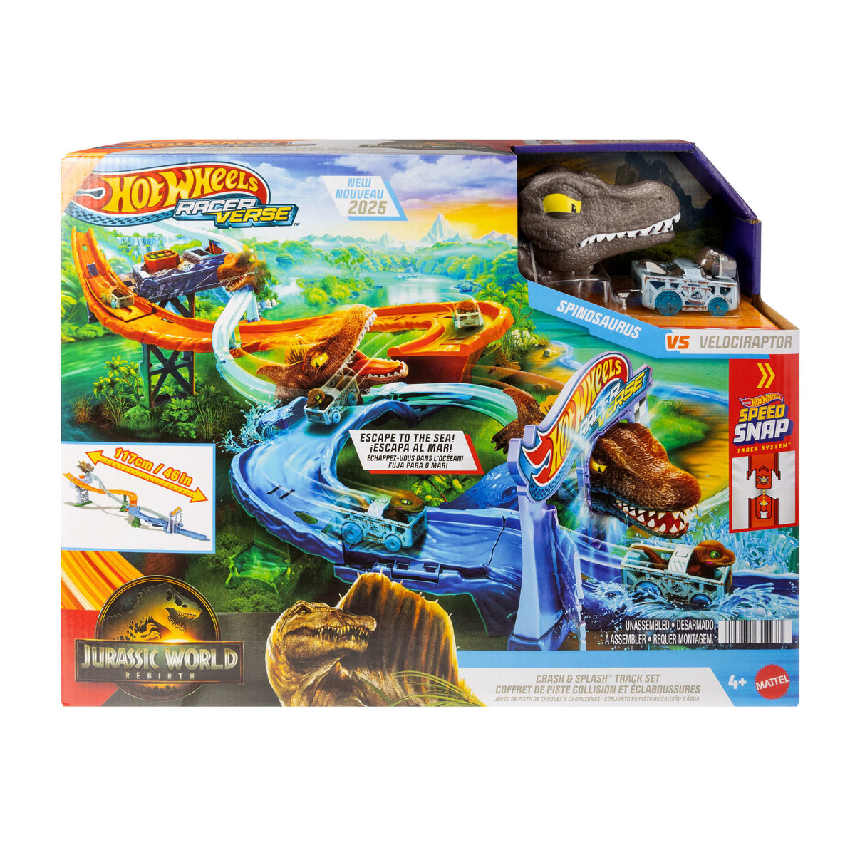 Hotwheels-Coffret Racerverse Jurassic World-Avec Dinosaure et Piste