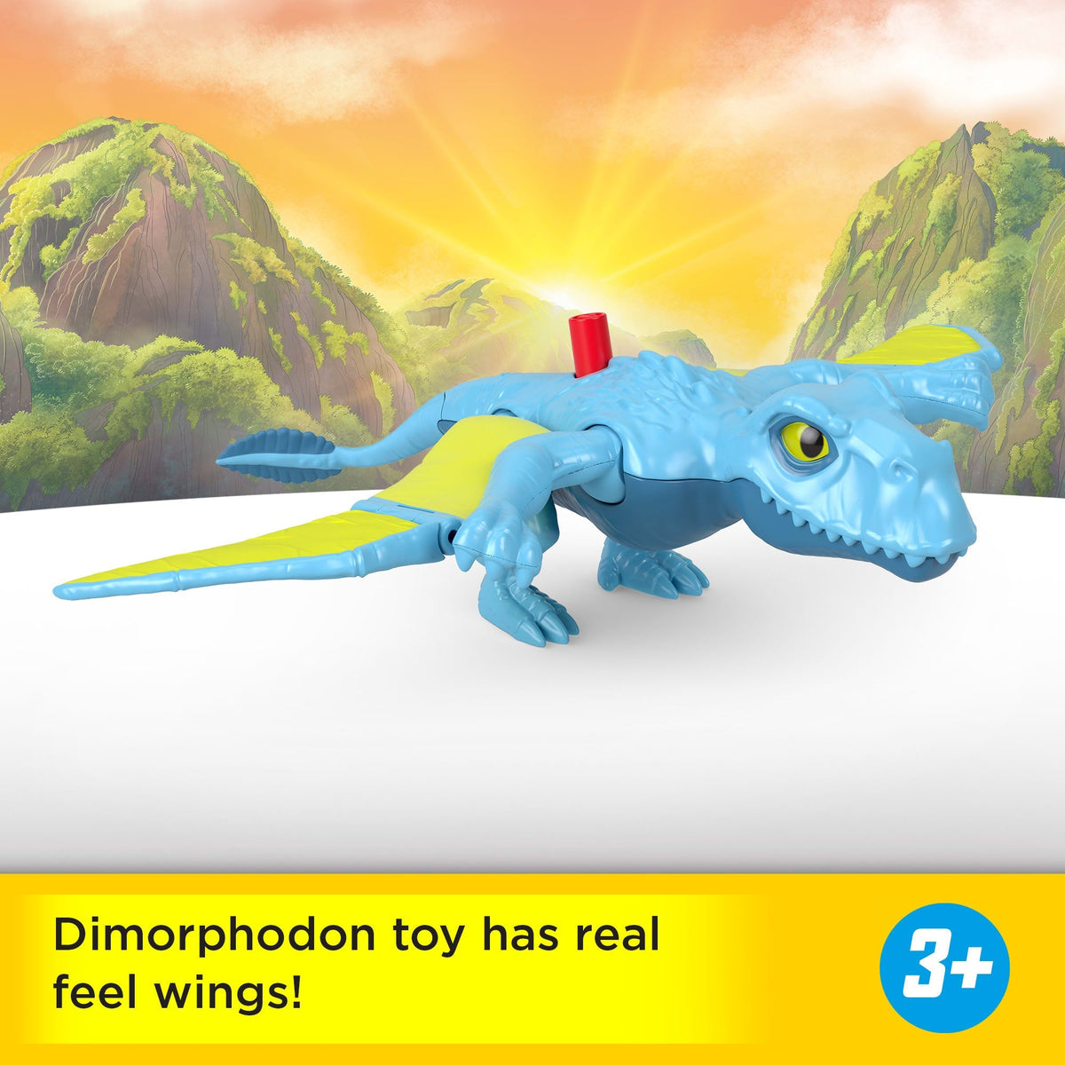 Fisher-Price Imaginext Jurassic World Rebirth Dimorphodon Dinosaur Action Figure With Wing Motion