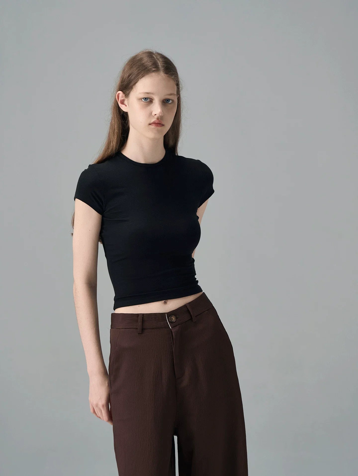 Xmsli | Tencel Purple Slimming Short-Sleeved T-Shirt for Women - Elegant and Comfortable Fit