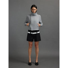 Xmsli | High Stand Collar Zipper Slim Sweatshirt Jacket for Women