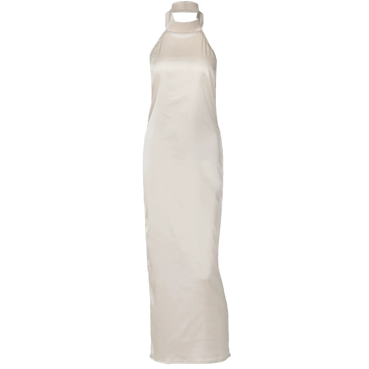 Xmsli | European & American Style Sexy Halterneck Backless Pleated Mini Dress - High Waist, Slim Fit, Knee-Length for Women