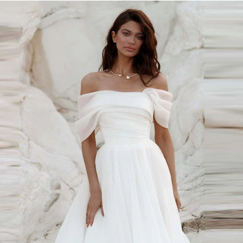 Xmsli | One-Shoulder Slimming Wedding Dress for Brides, Forest Style Princess Tutu Gown with High-End French Temperament