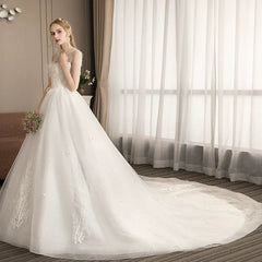 Xmsli | One-Shoulder Starry Sky Bridal Dress with Trailing Design, French Retro Princess Forest Style for Winter Weddings