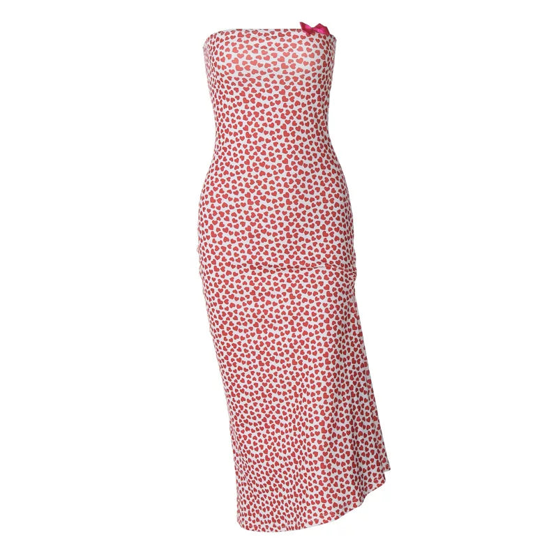 Xmsli | Floral Off-Shoulder Bow-Tie Midi Dress for Women, Slim Fit Elegant Holiday Wear