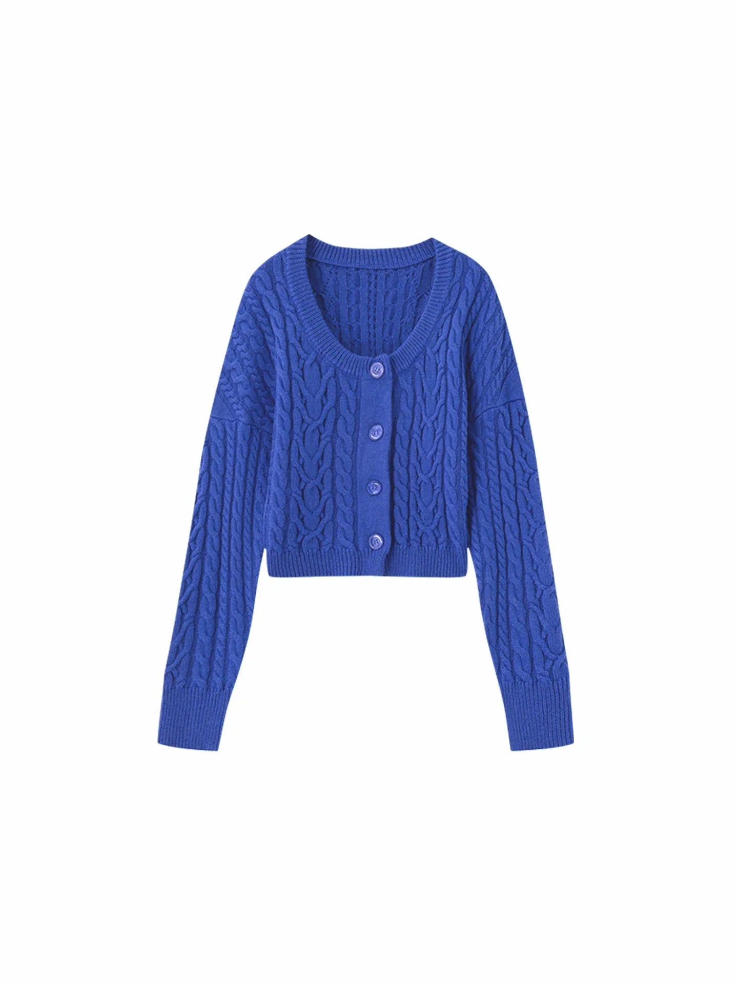 Xmsli | New Arrival Touch Series Retro Round Neck Cable Knitted Cardigan for Women