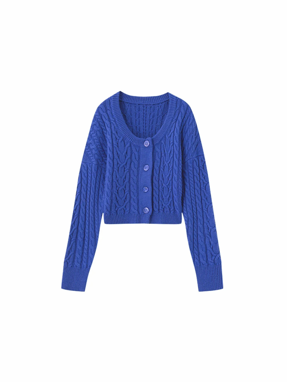 Xmsli | New Arrival Touch Series Retro Round Neck Cable Knitted Cardigan for Women