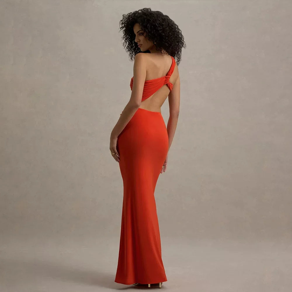 Xmsli | Sexy Off-Shoulder Suspender Tube Top Dress for Women, Irregular Waist-Hugging Hip-Revealing Gown