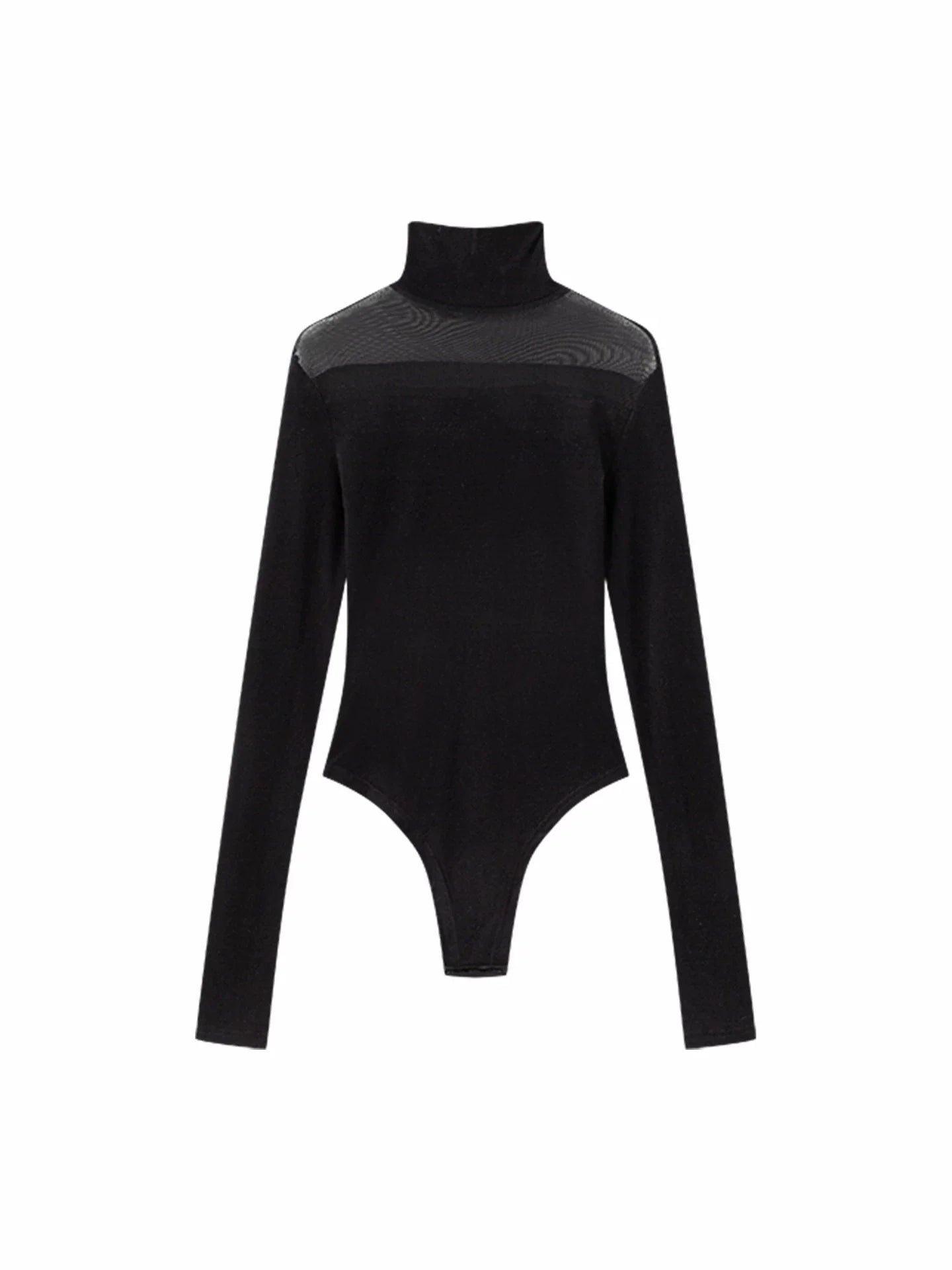 Xmsli | High Collar Mesh Knitted Jumpsuit for Women - Sleek and Comfortable Fit
