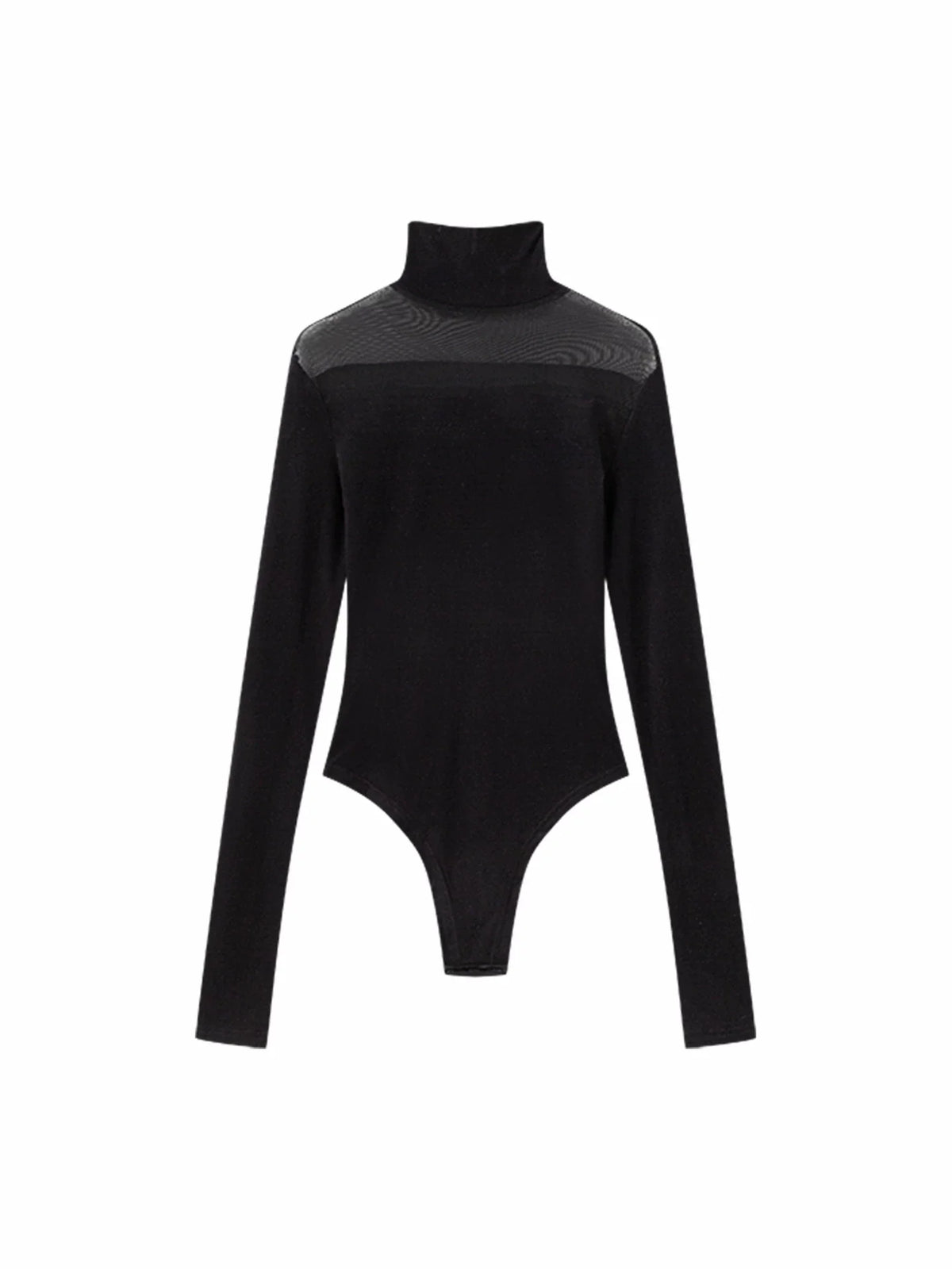 Xmsli | High Collar Mesh Knitted Jumpsuit for Women - Sleek and Comfortable Fit