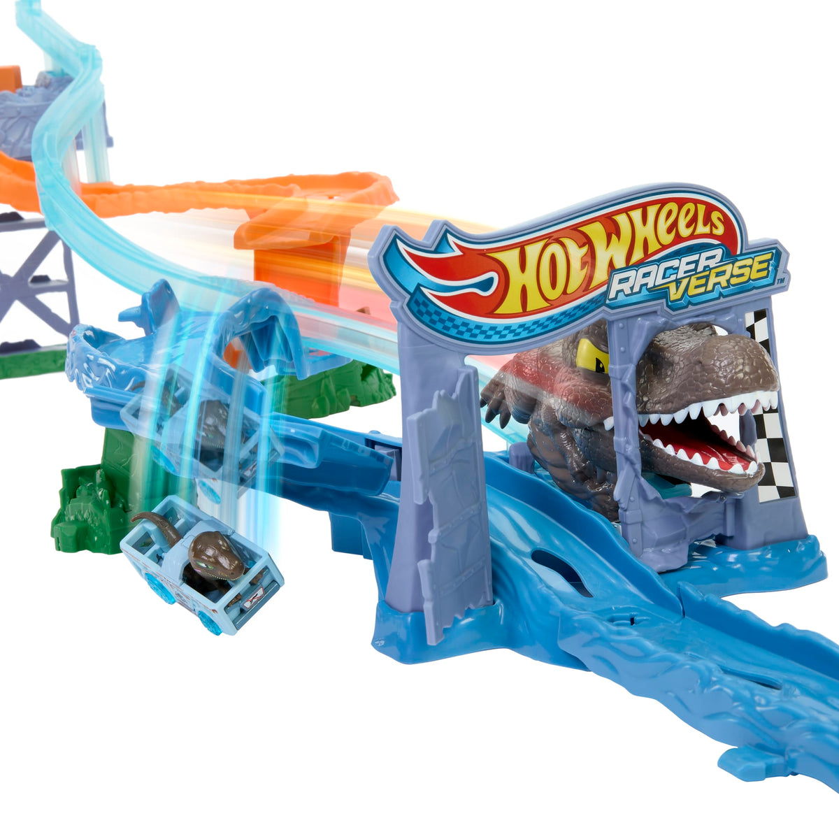 Hotwheels-Coffret Racerverse Jurassic World-Avec Dinosaure et Piste