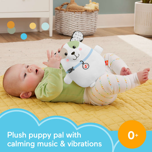Fisher-Price Calming Vibes Puppy Soother Portable Sound Machine Plush Toy For Newborns