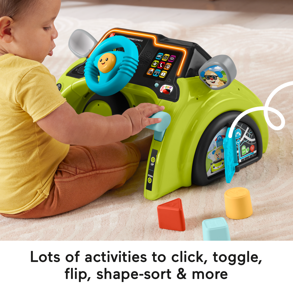 Fisher-Price Laugh & Learn Sit & Steer Driver Activity Center Learning Toy For Infants & Toddlers