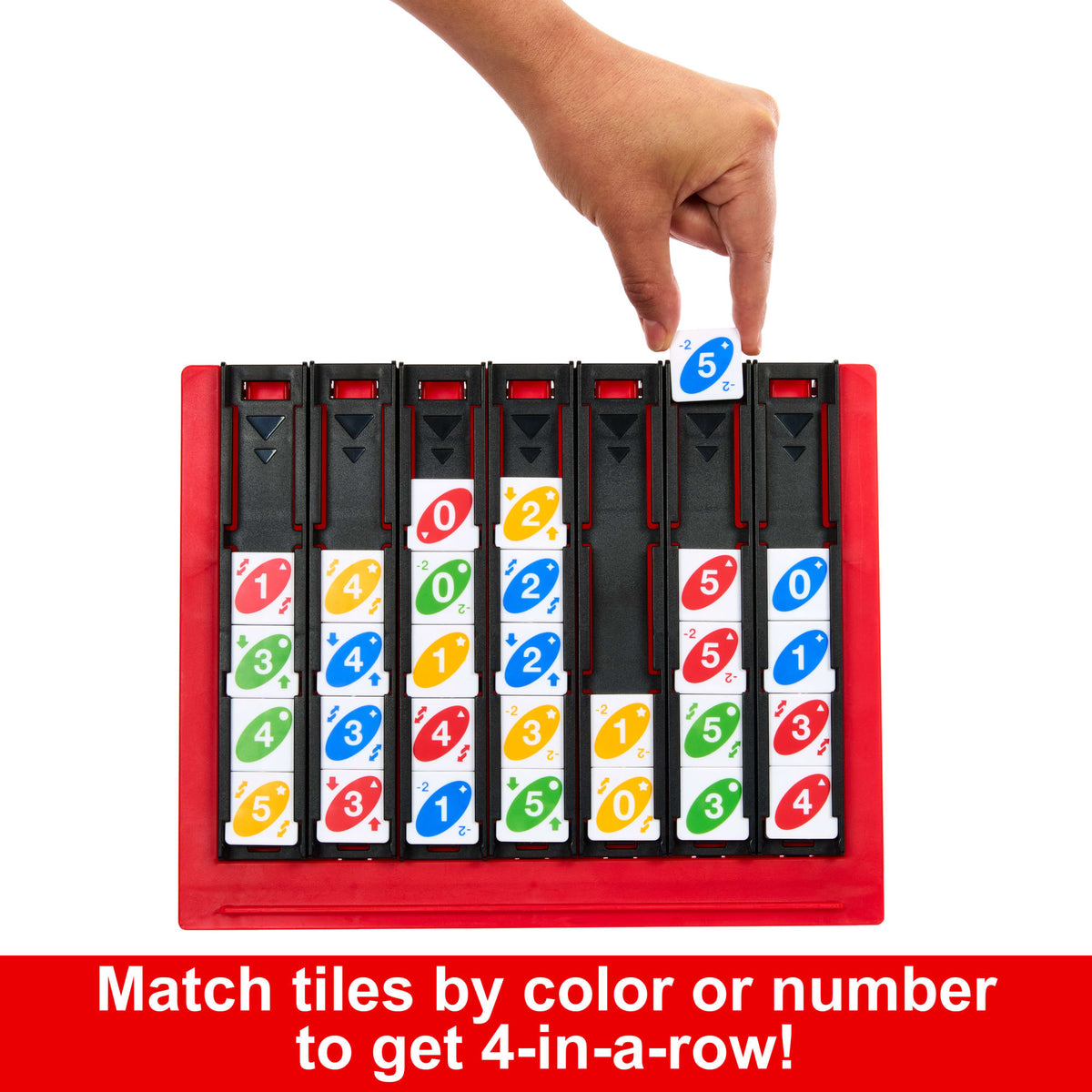 UNO Quatro Game For Adult, Family & Game Night, 2 To 4 Players, Ages 7 Years & Up