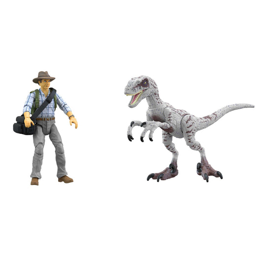 Jurassic World Toys Dr Grant & Raptor Figures Hammond Collection