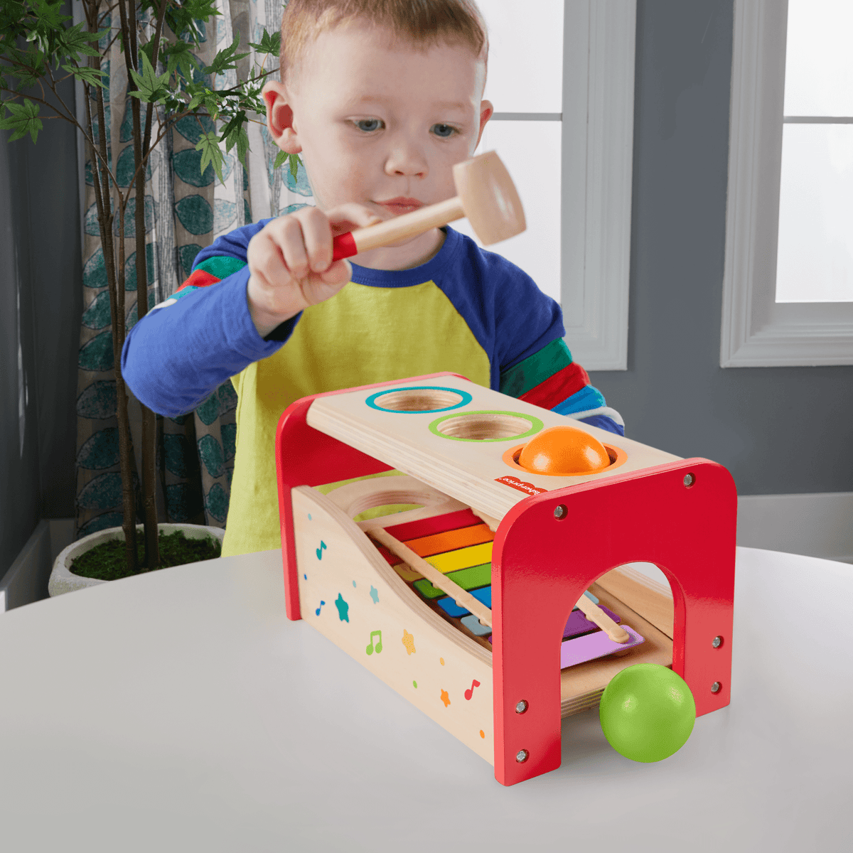 Fisher-Price Juguete para Bebés Mesita de Actividades Sorpresa de Madera