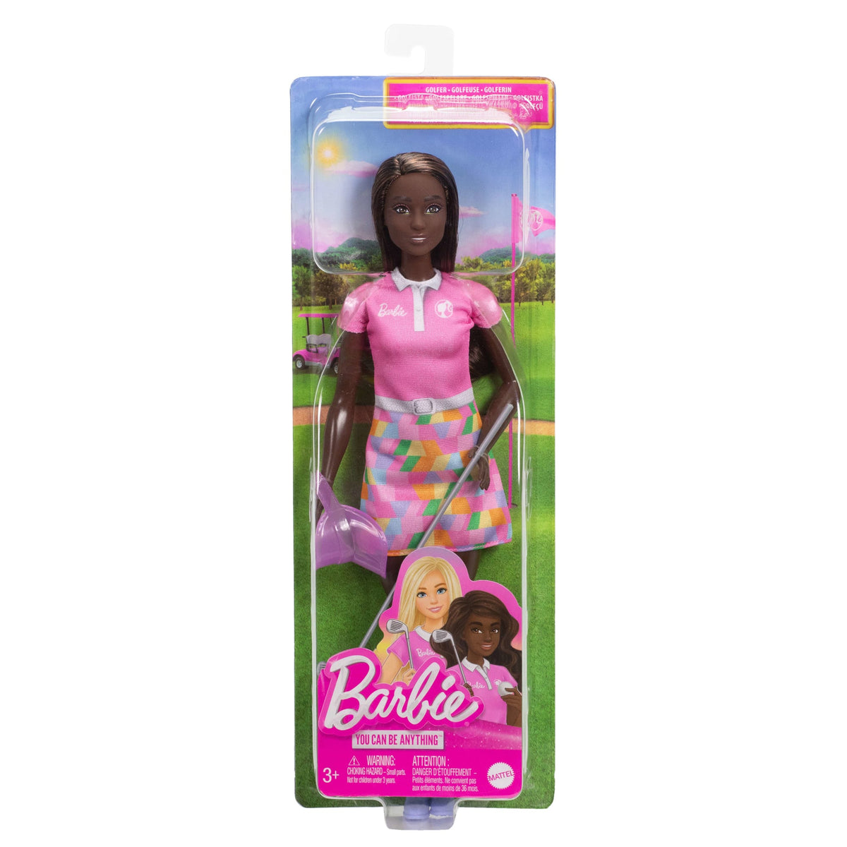 Barbie  Poupée Mode  Golfeuse, Visière et Bâton