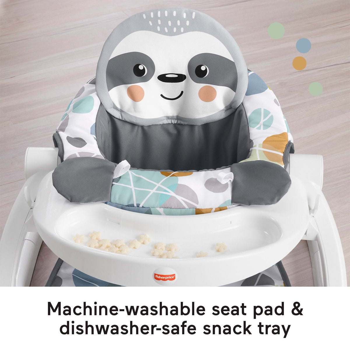 Fisher-Price Sit-Me-Up Floor Seat With Tray, Portable Baby Chair With Toys, Cute Sloth