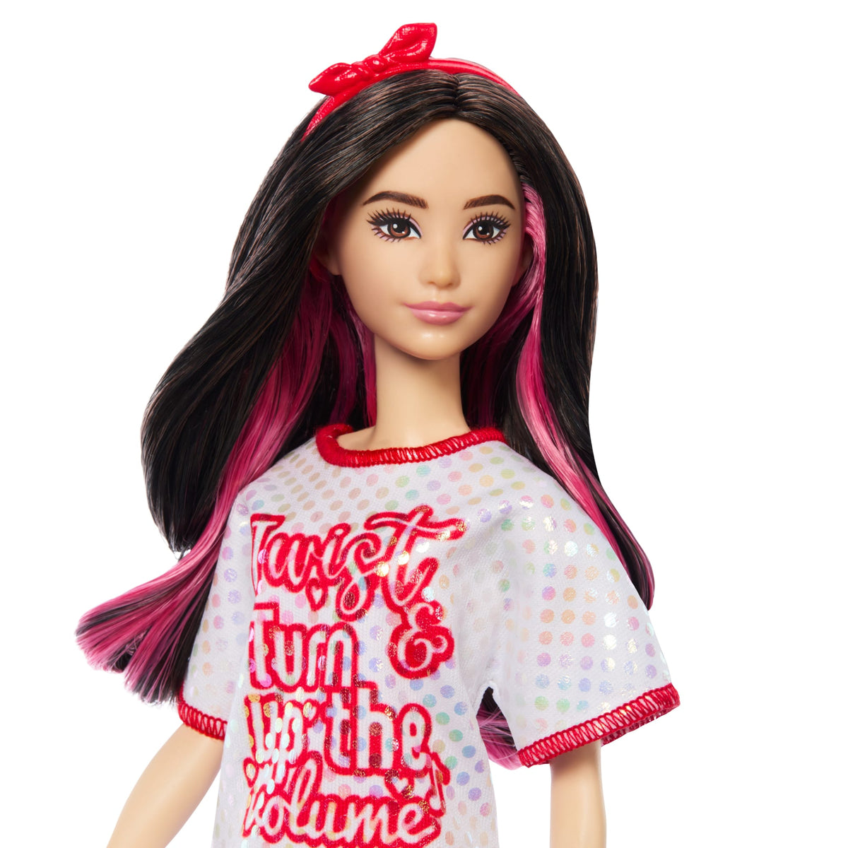 Barbie Fashionistas Doll #214, Black Wavy Hair With Twist ‘n’ Turn Dress & Accessories, 65Th Anniversary