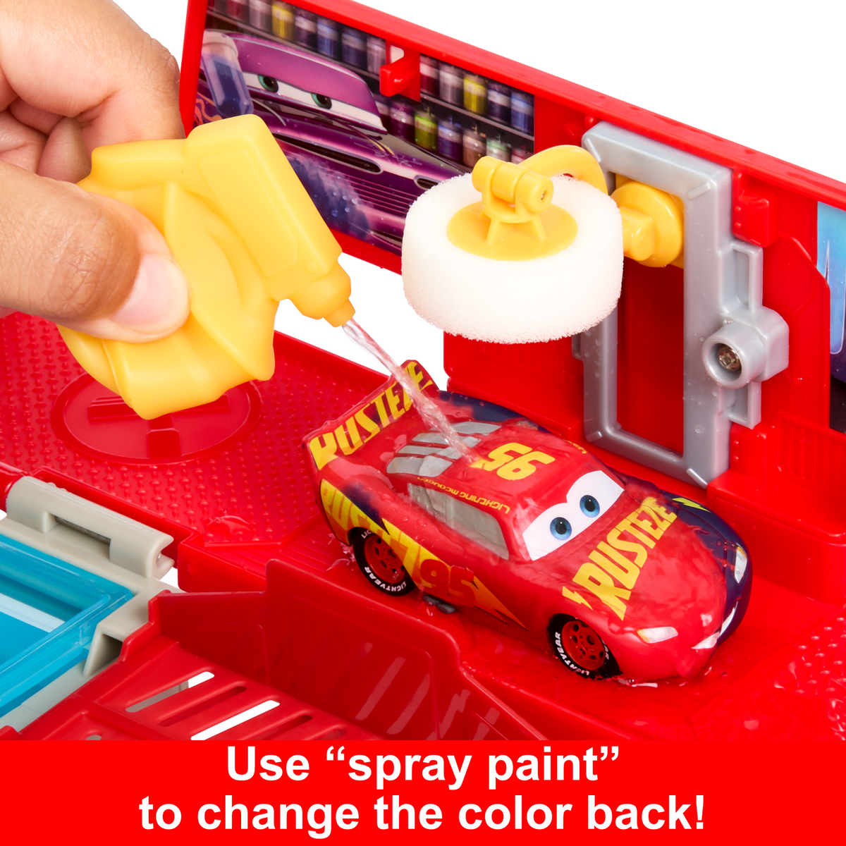 Disney And Pixar Cars Color Changers Mobile Paint Shop Mack Playset With 1 Toy Car & Accessories