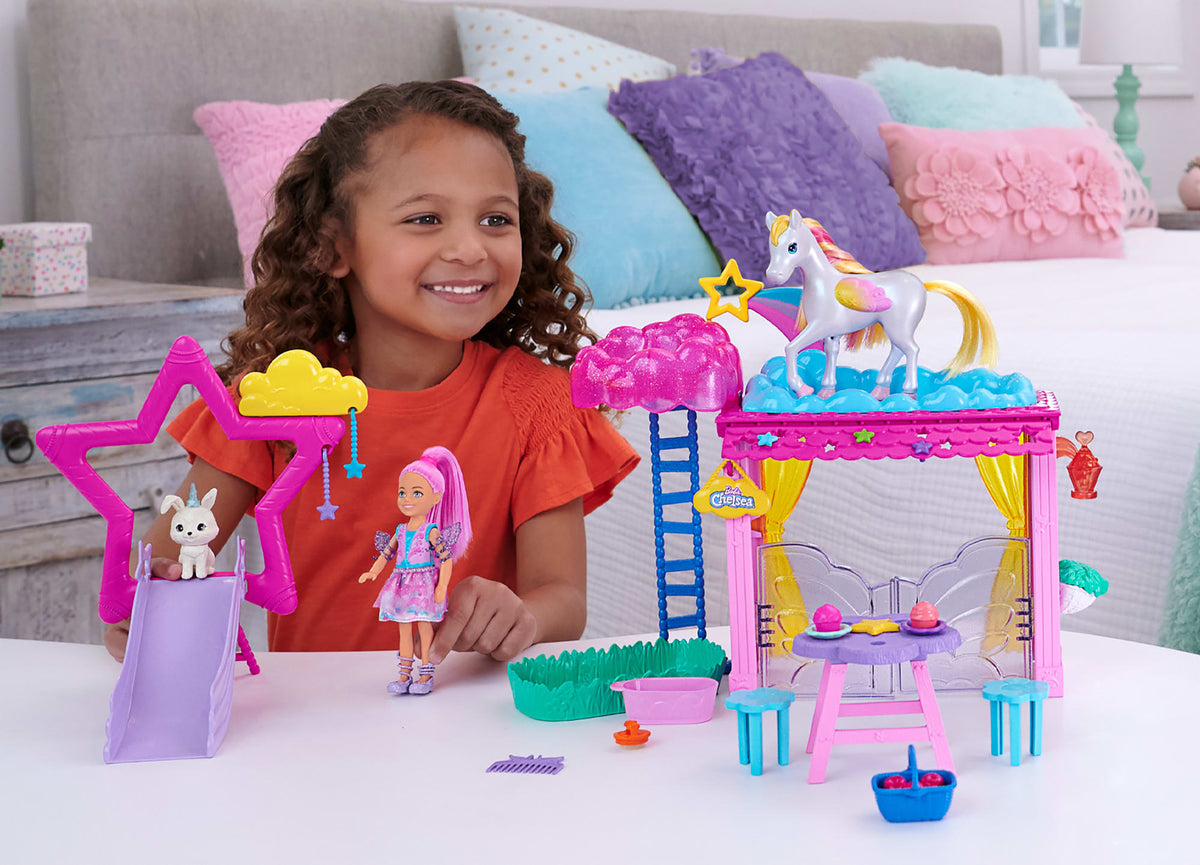 Barbie A Touch Of Magic Chelsea Doll Playset With Baby Pegasus, Winged Horse Toys
